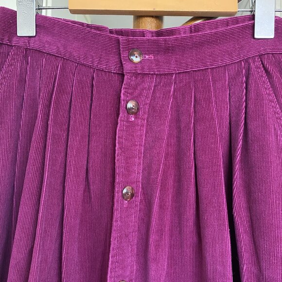 Fuchsia Corduroy Vintage Skirt by Koret - Picture 1 of 5